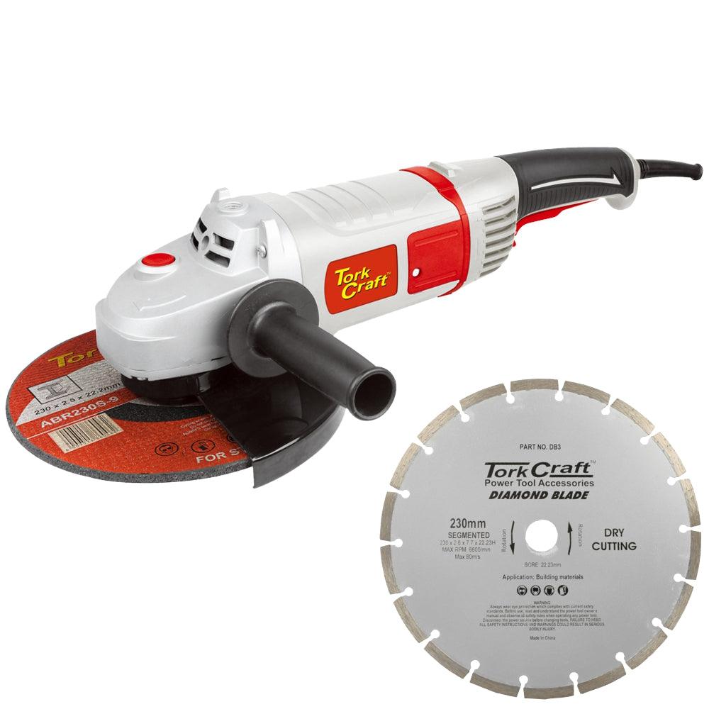 Angle Grinder 230 Mm Tcag0230 C/W Db3 Seg Diamond Blade - Livestainable.co.za