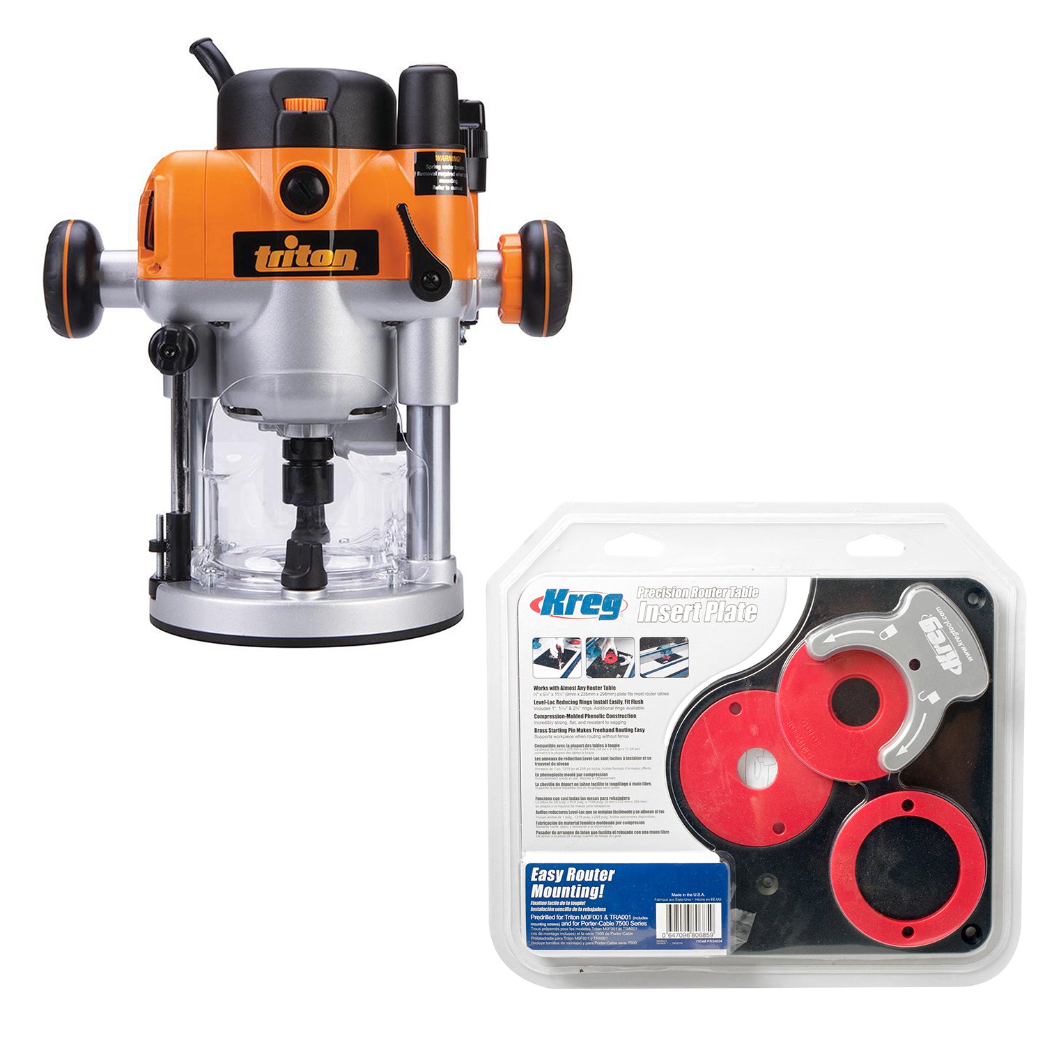 Triton Triton Router Tra001 With Kreg Router Table Inset Plate Prs4034 Kit