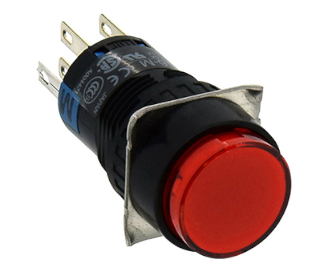 Push Button Ill Red Momentary N.O N.C Rnd 24 Vdc 1 A Tt16 Mlr Rd