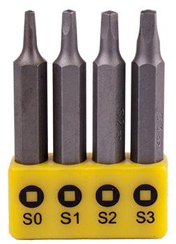 Screwdriver Bit Set Square Recess 4 Pce 50 Mm Sq0.1.2.3 - Livestainable.co.za