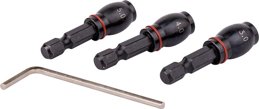Drill Bit Adaptor Set 3 Pc 3.4.5 Mm Fem Rnd Grub Screw Type 1/4'm Hex S - Livestainable.co.za