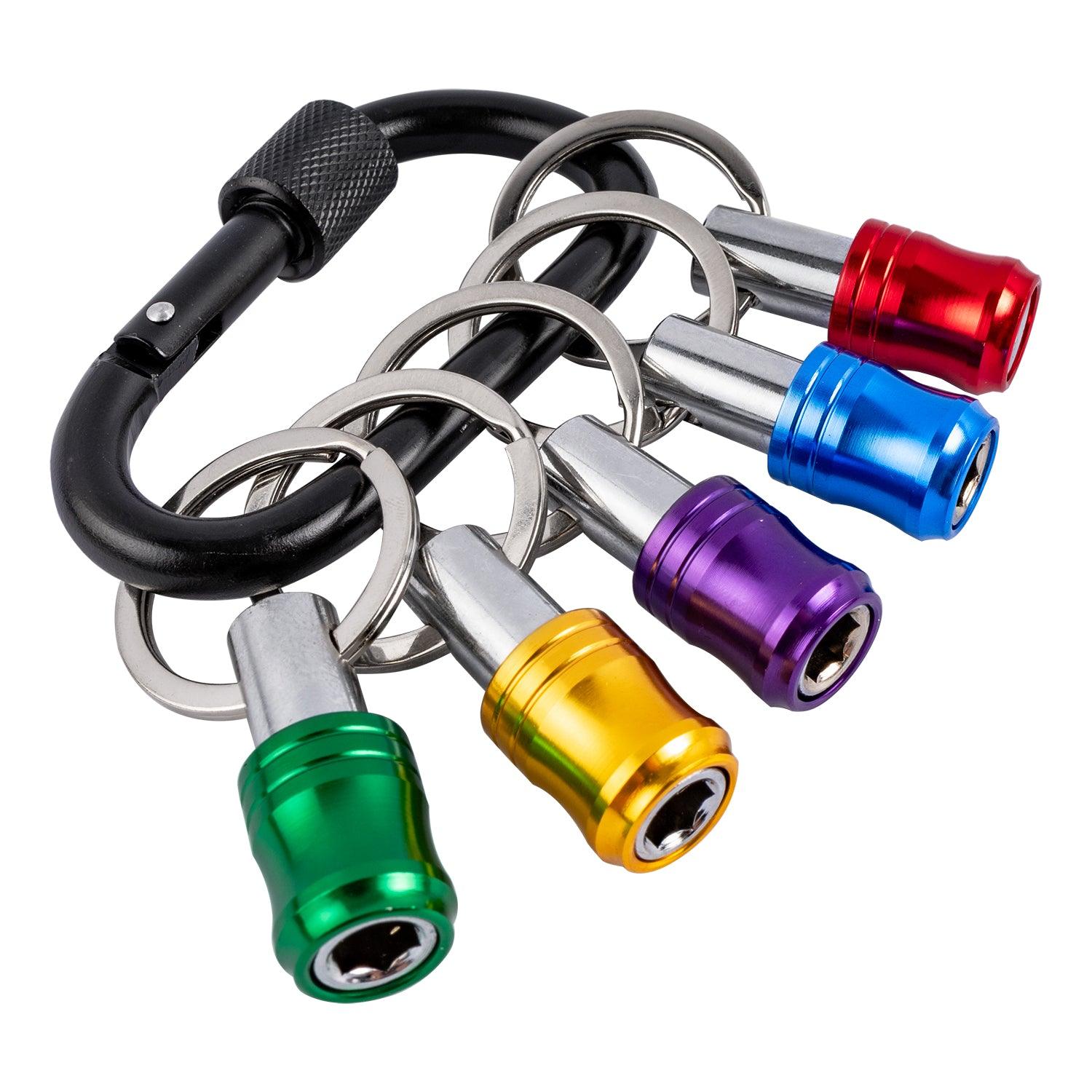 5 Pc Quick Release Bit Holder Set On Carabiner Clip - Livestainable.co.za