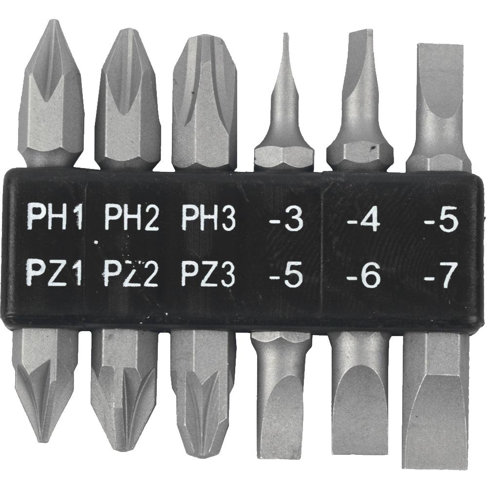 6 Pc 45 Mm Double End Bit Set Ph1,2,3 Pz1,2,3 Sl3,4,5,6,7 Mm - Livestainable.co.za