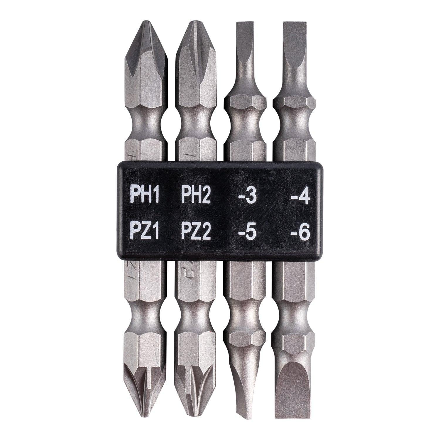 4 Pc 65 Mm Double End Bit Set Pz/Ph/Sl - Livestainable.co.za