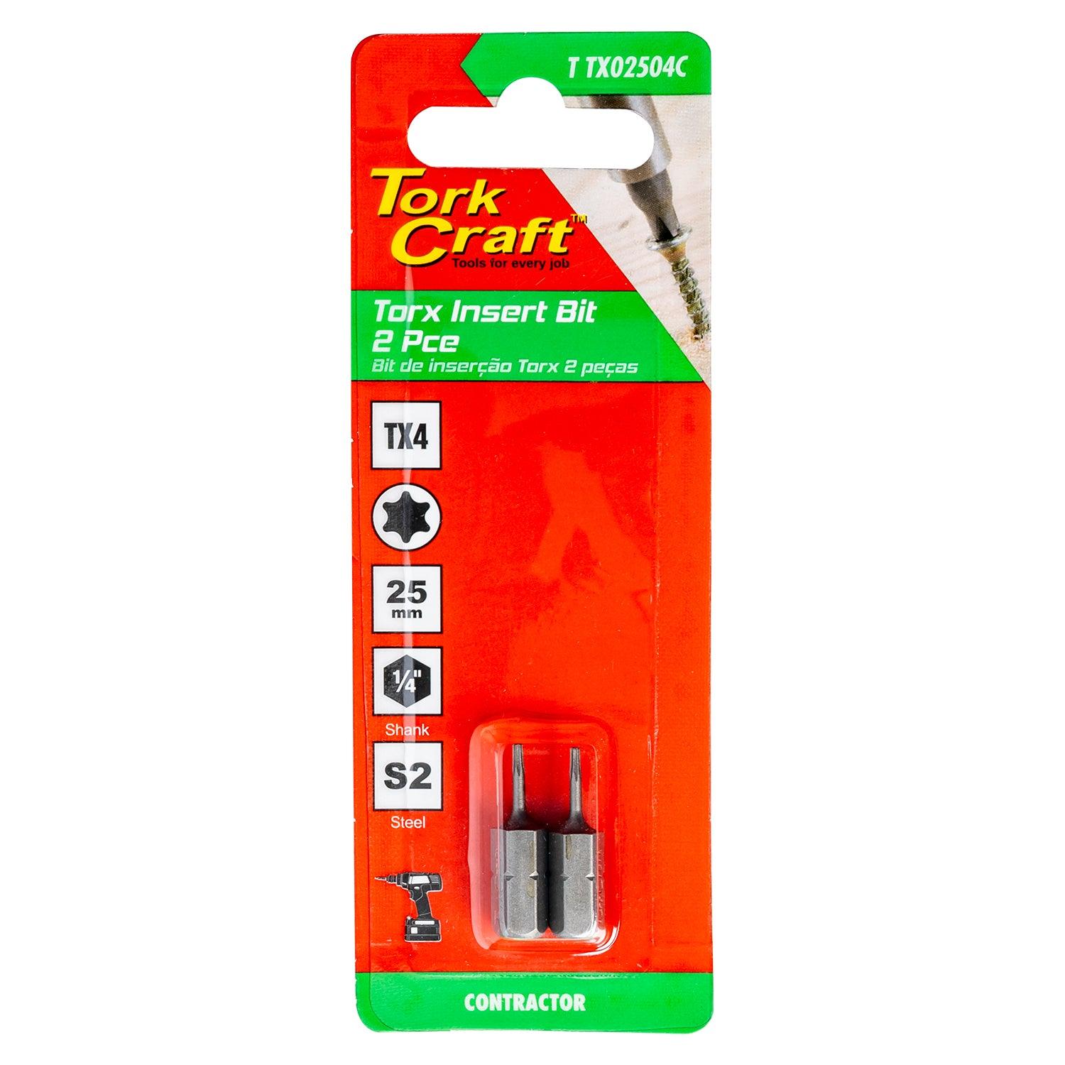 Torx Tx 4 Classic Insert Bit 25 Mm 2 Pc Carded - Livestainable.co.za