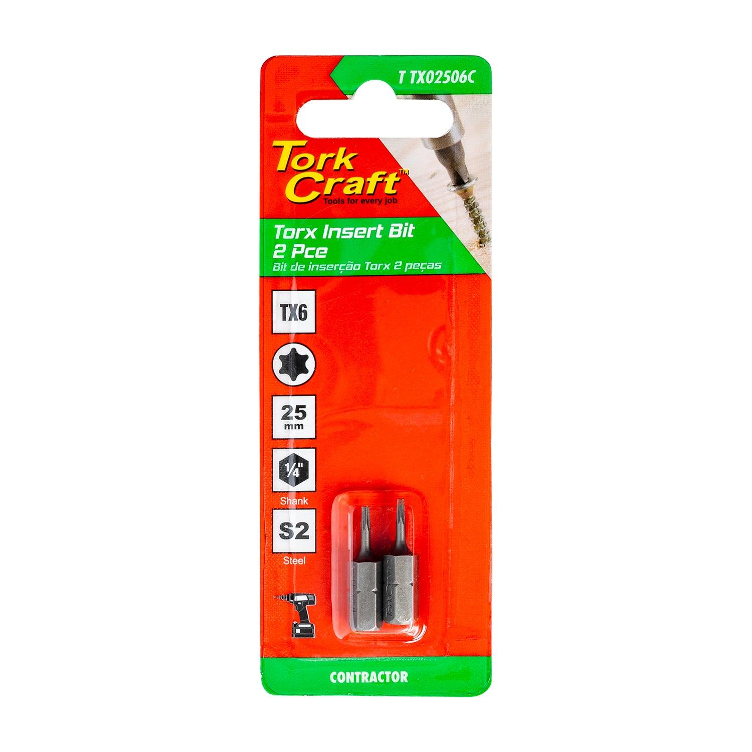 Torx Tx 6 Classic Insert Bit 25 Mm 2 Pc Carded - Livestainable.co.za