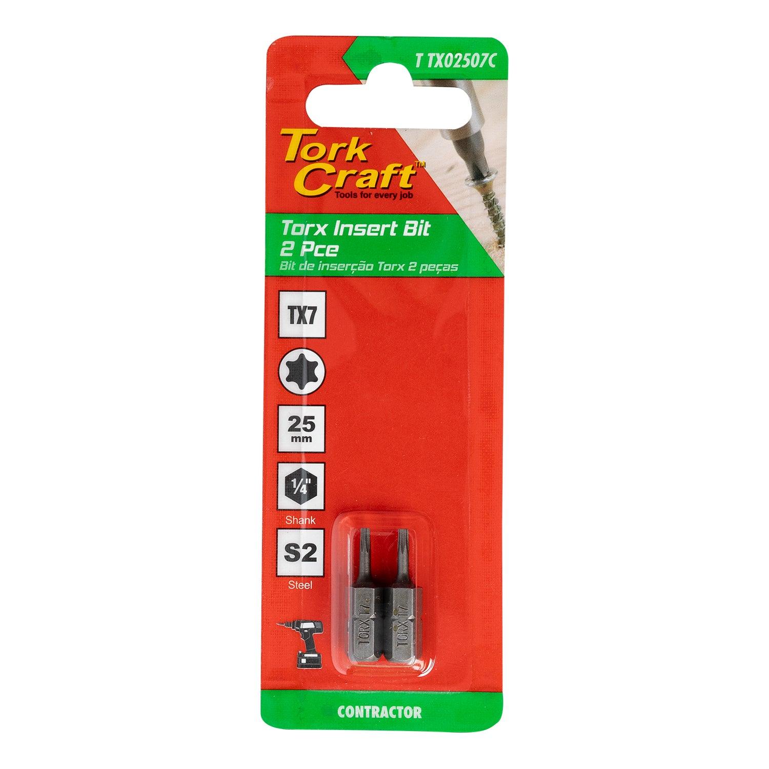 Torx Tx 7 Classic Insert Bit 25 Mm 2 Pc Carded - Livestainable.co.za