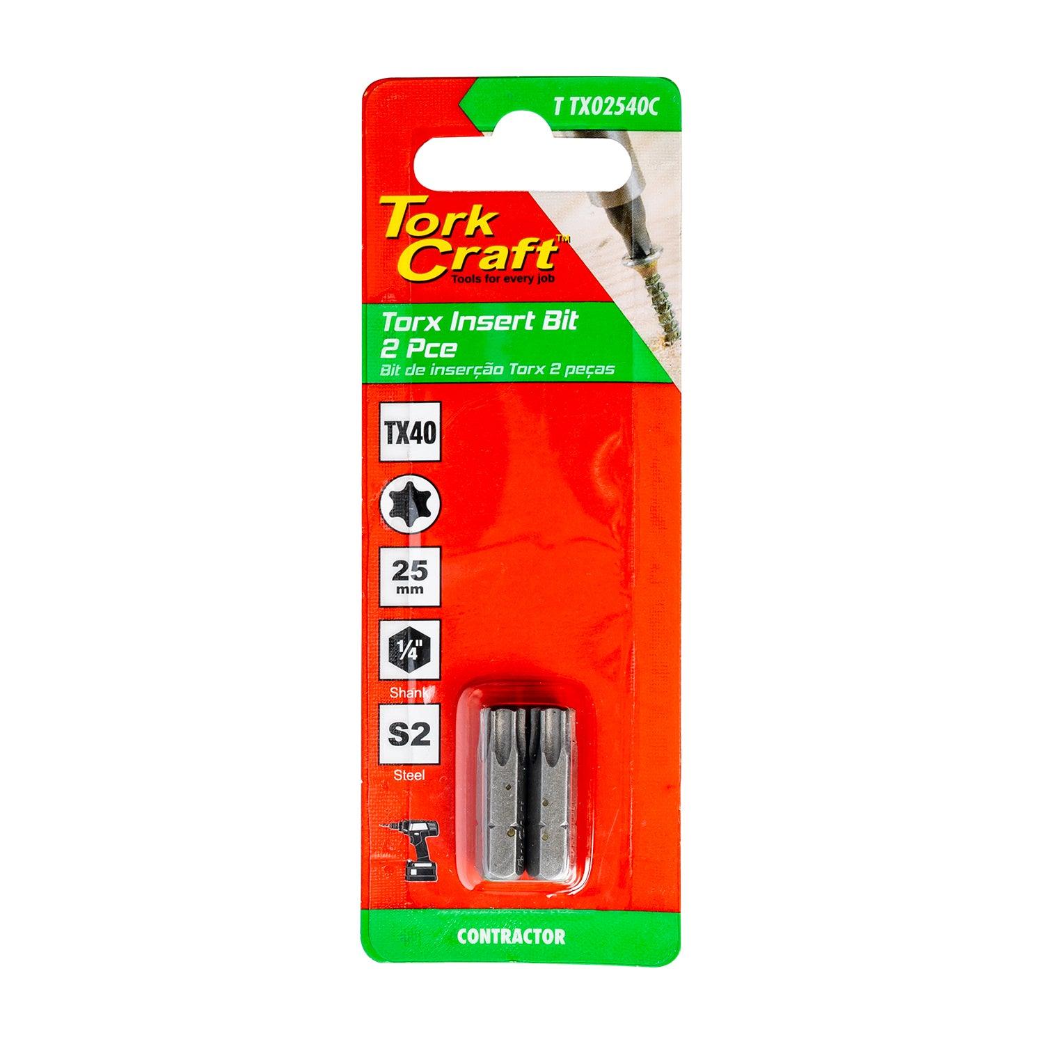 Torx Tx 40 Classic Insert Bit 25 Mm 2 Pc Carded - Livestainable.co.za