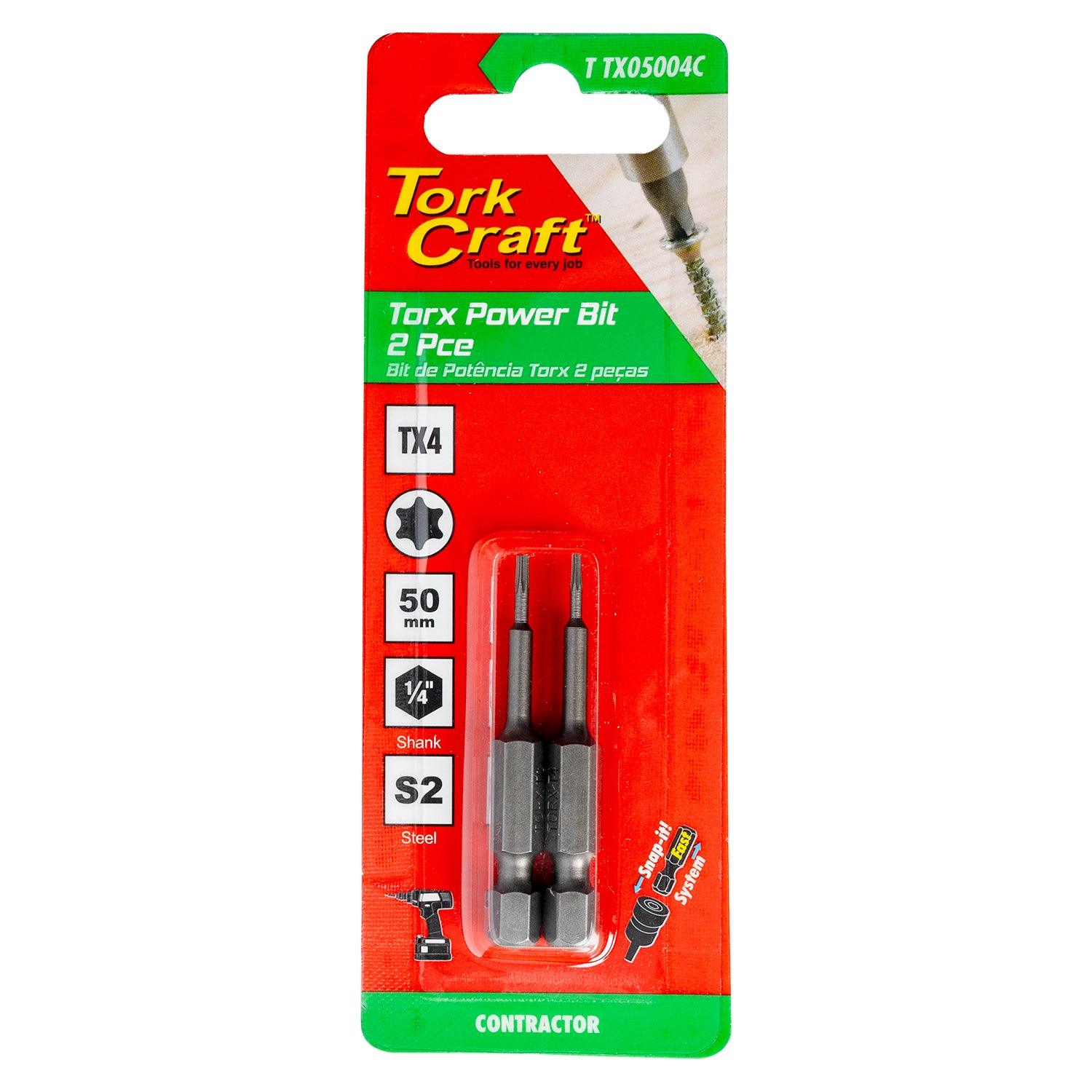 Torx Tx 4 Classic Power Bit 50 Mm 2 Pc Carded - Livestainable.co.za