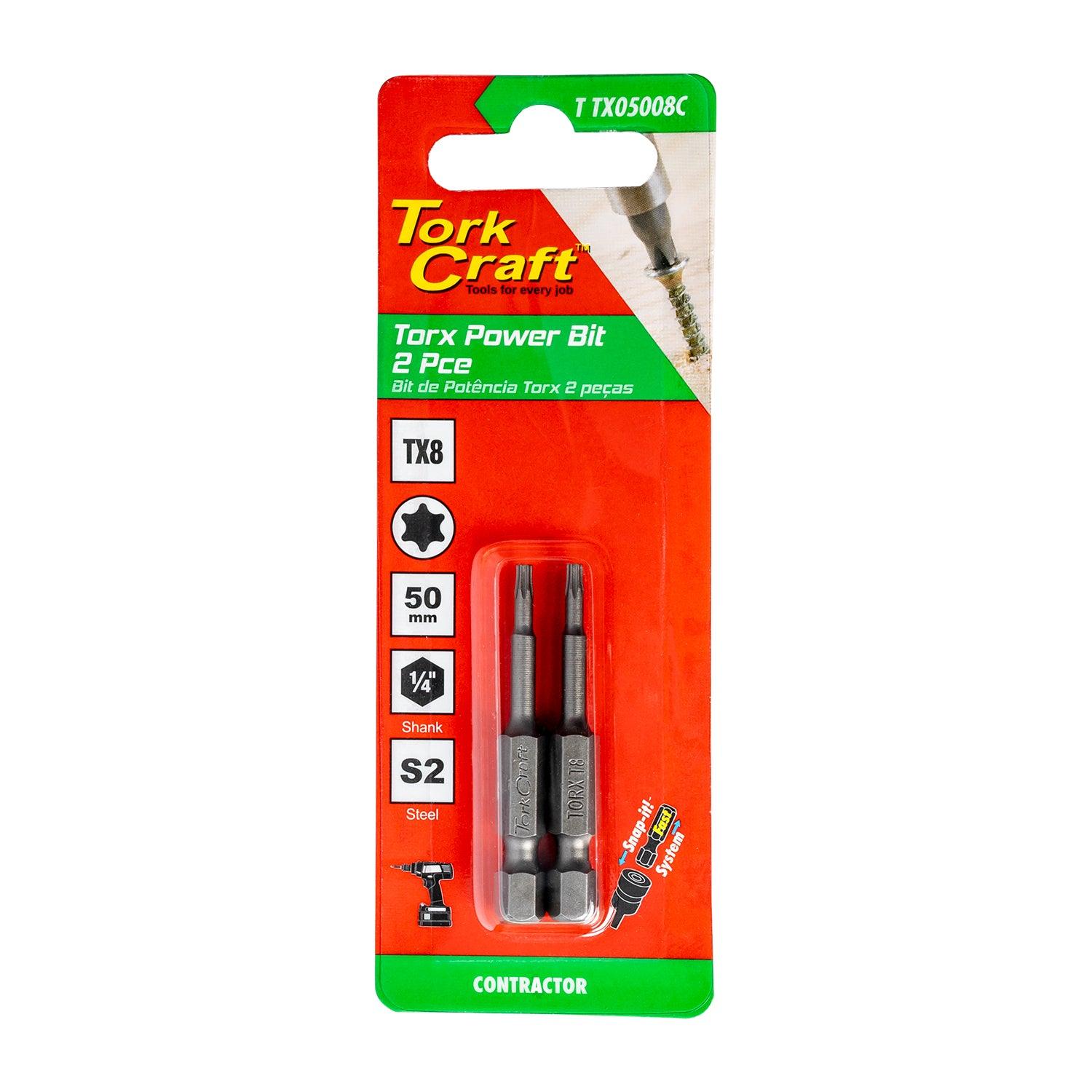 Torx Tx 8 Classic Power Bit 50 Mm 2 Pc Carded - Livestainable.co.za