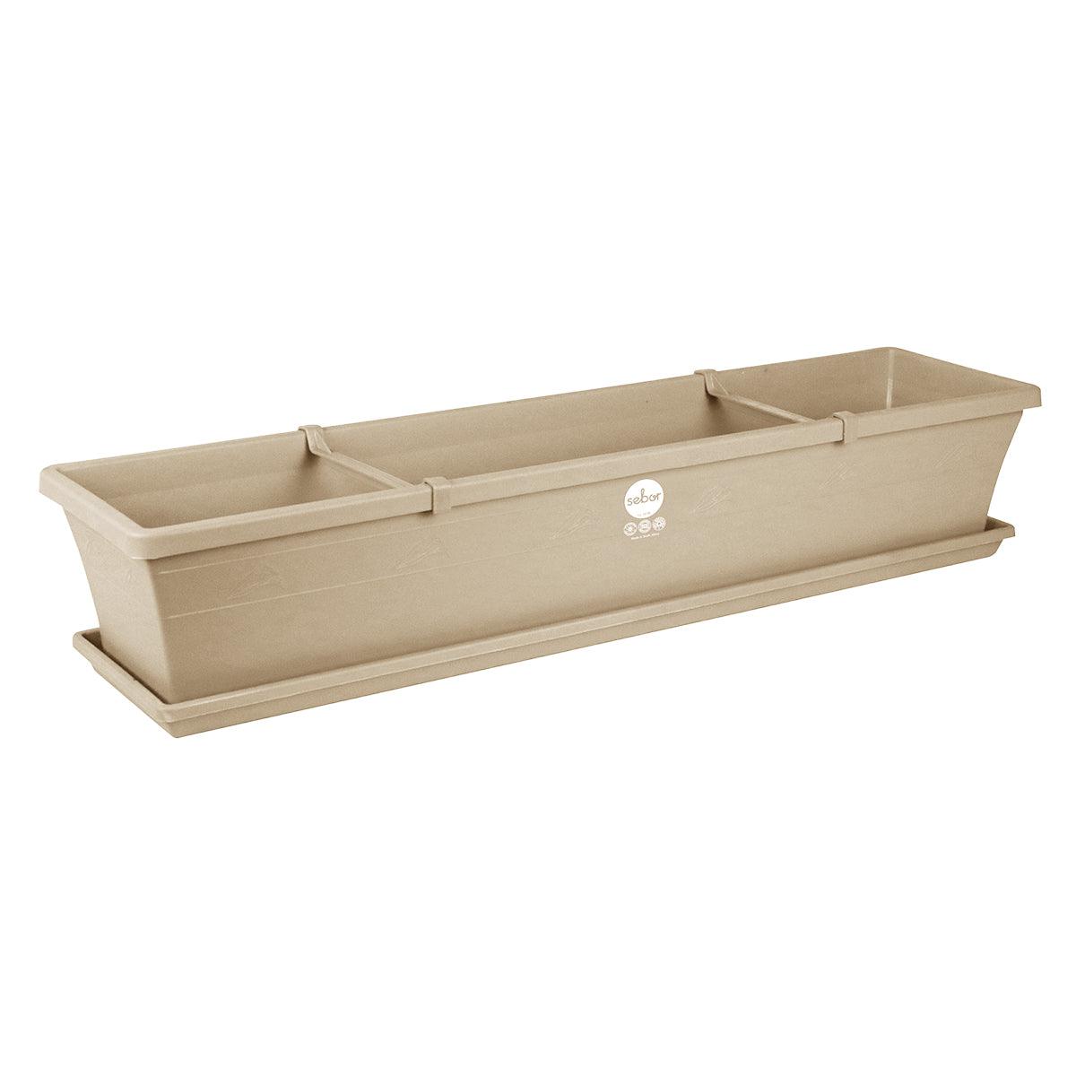 Sebor Sill Planter & Saucer & Clips 75 Cm Beige - Livestainable.co.za