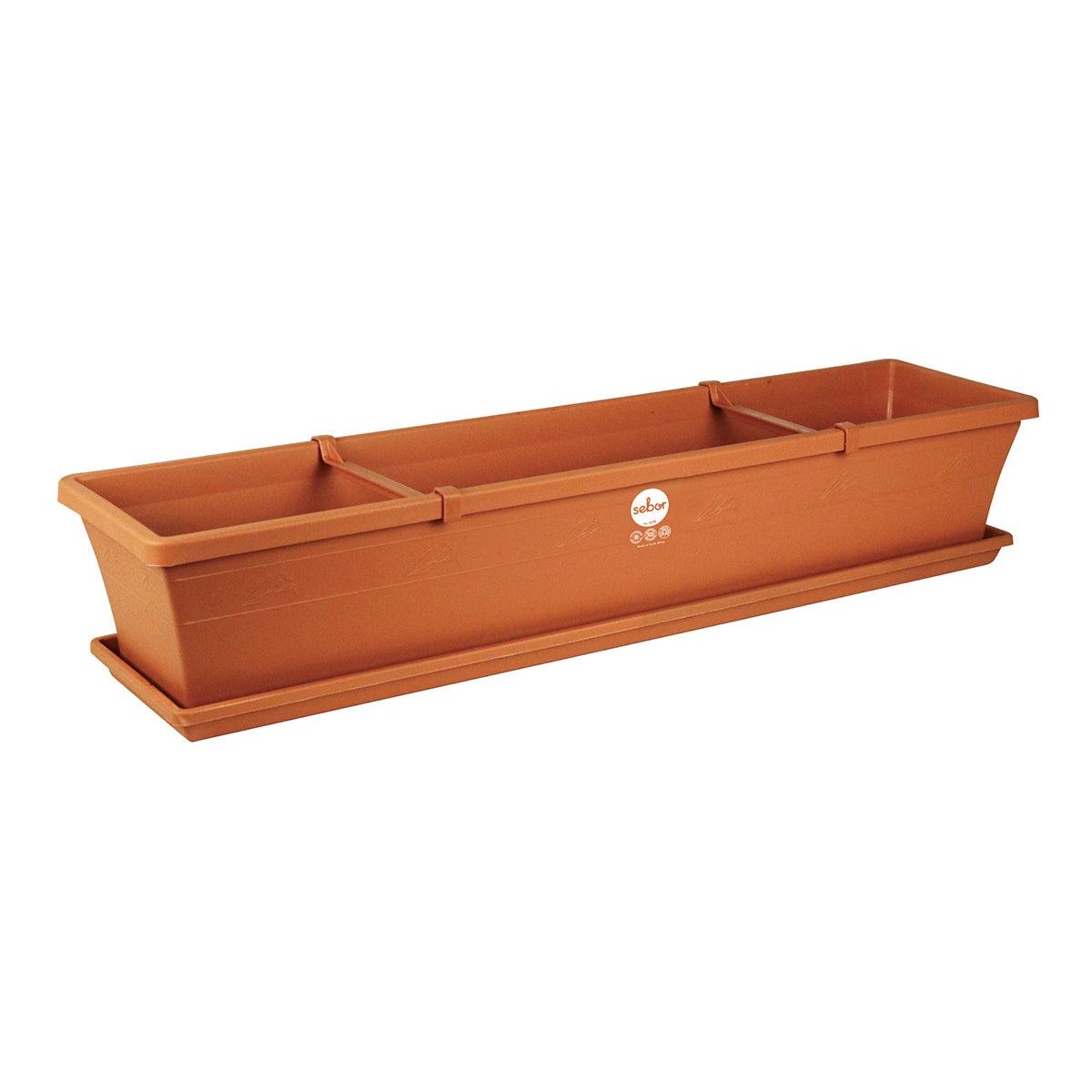 Sebor Sill Planter & Saucer & Clips 75 Cm Terra - Livestainable.co.za