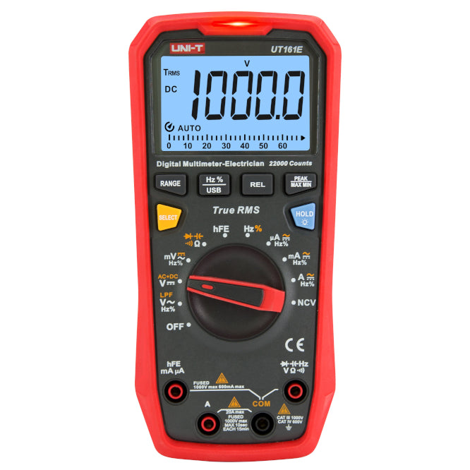 True Rms Digital Multimeter 1 Kv Cat Iii 1000 V, Cat Iv 600 V Ut161 E