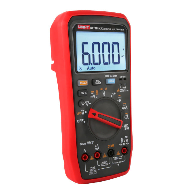 True Rms Digital Multimeter 6000 Count Cat Iii 1000 V Ut18 B Max