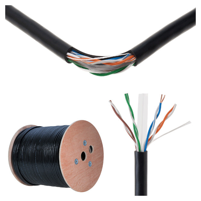 Cat6 Utp Ethernet Cable Cca 8 C Solid Black 500 M/Drum Utpc68 C