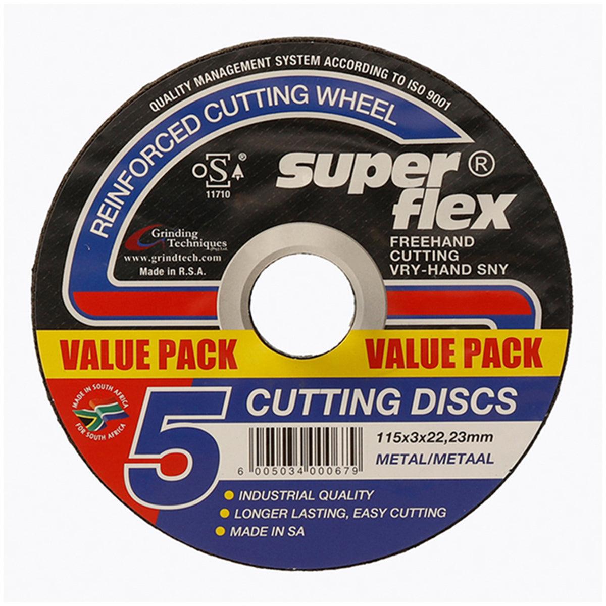 Superflex Cutting Disc Flat Steel 115 X3 Mm 5 Pack - Livestainable.co.za