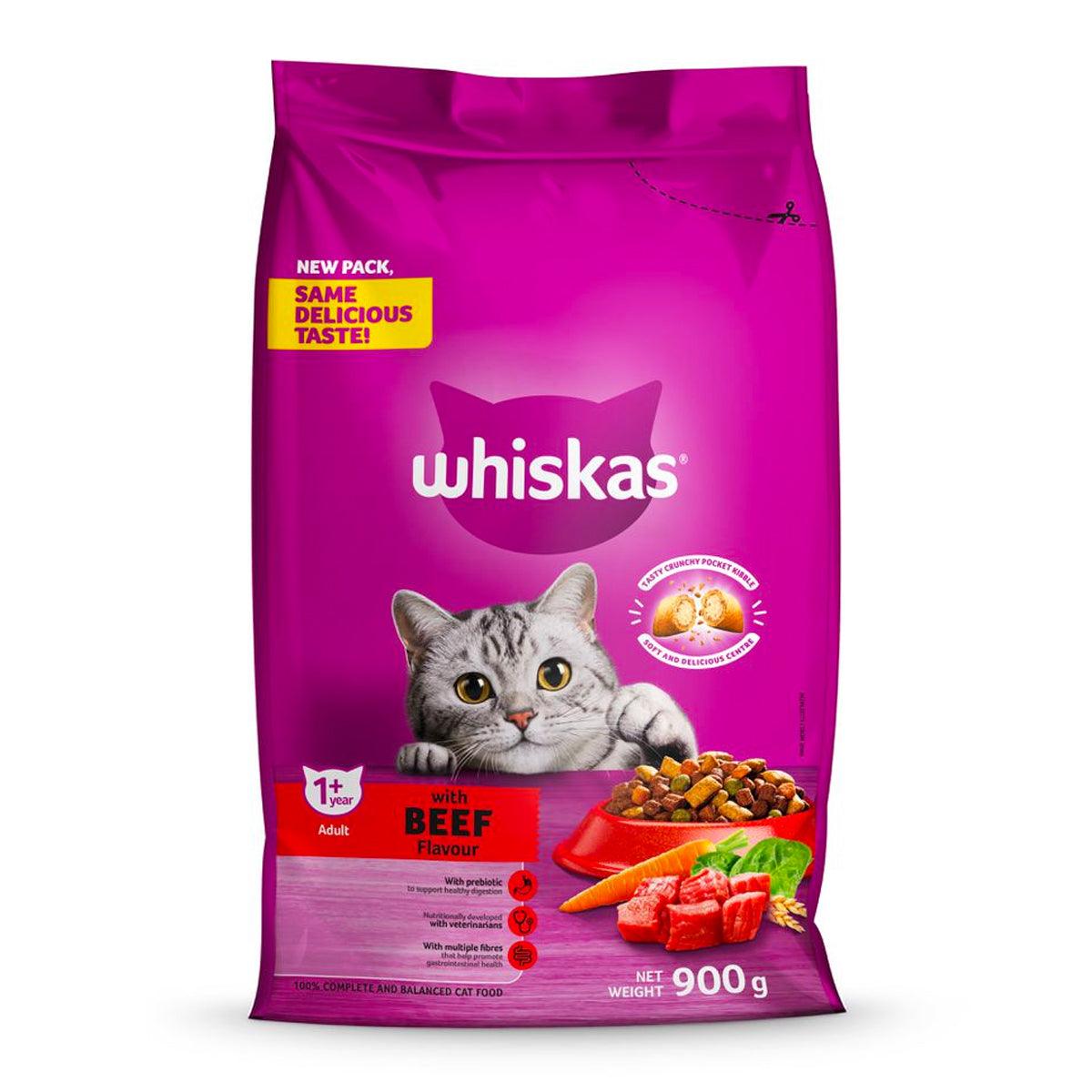 Whiskas Cat Food Dry Adult Beef 900 G - Livestainable.co.za