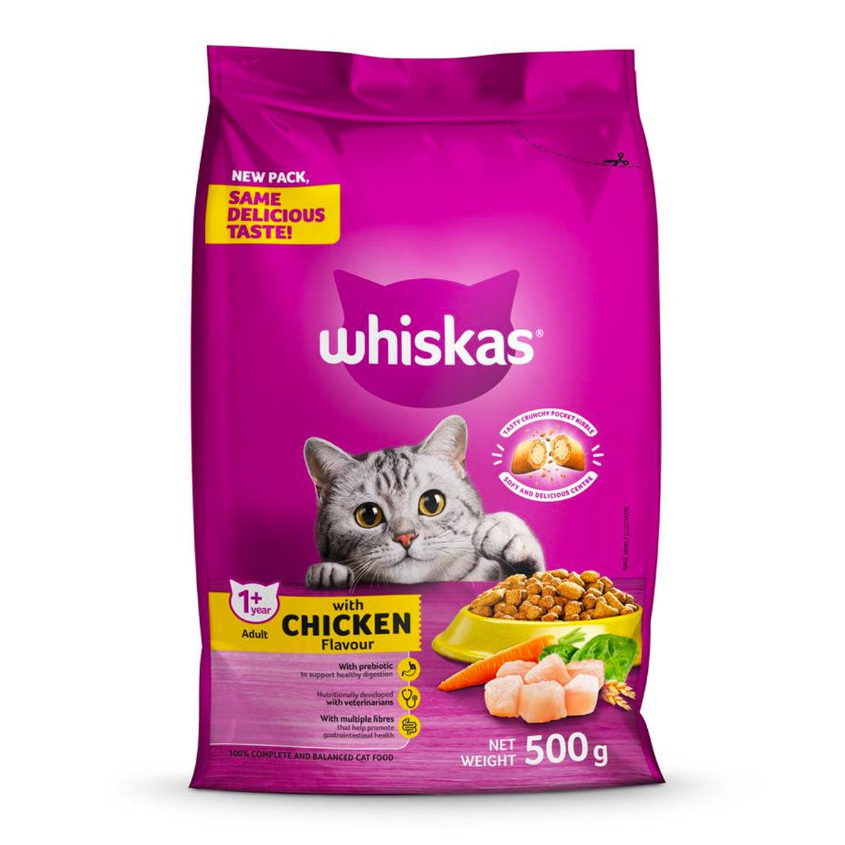 Whiskas Cat Food Dry Adult Chicken 500 G - Livestainable.co.za