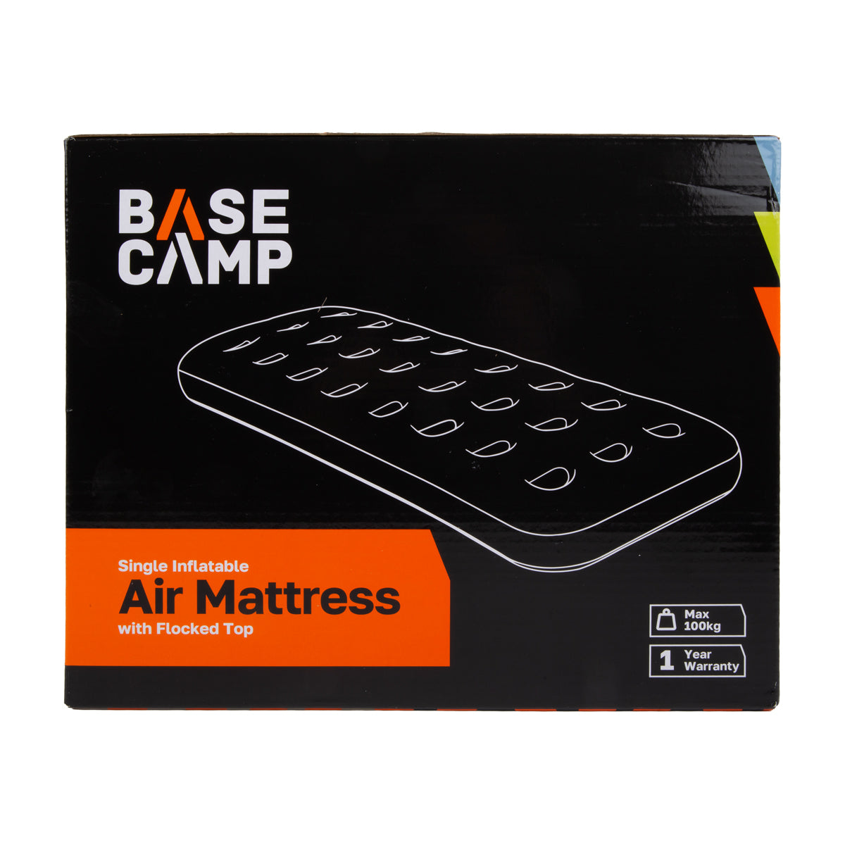 Basecamp Inflatable Air Mattress Flocked Single