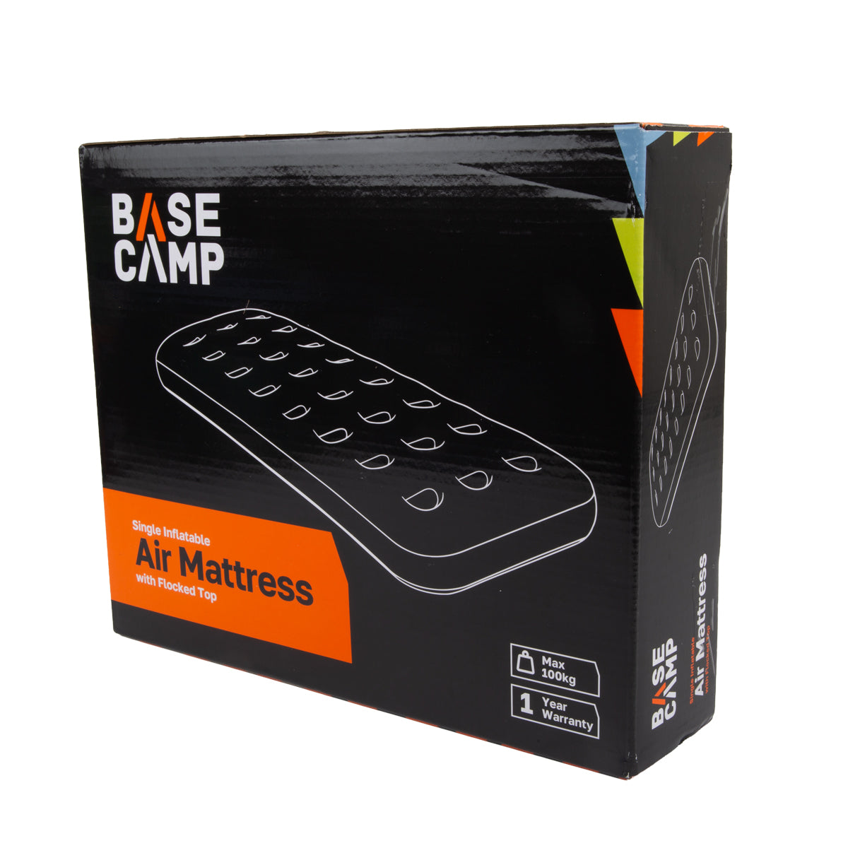 Basecamp Inflatable Air Mattress Flocked Single