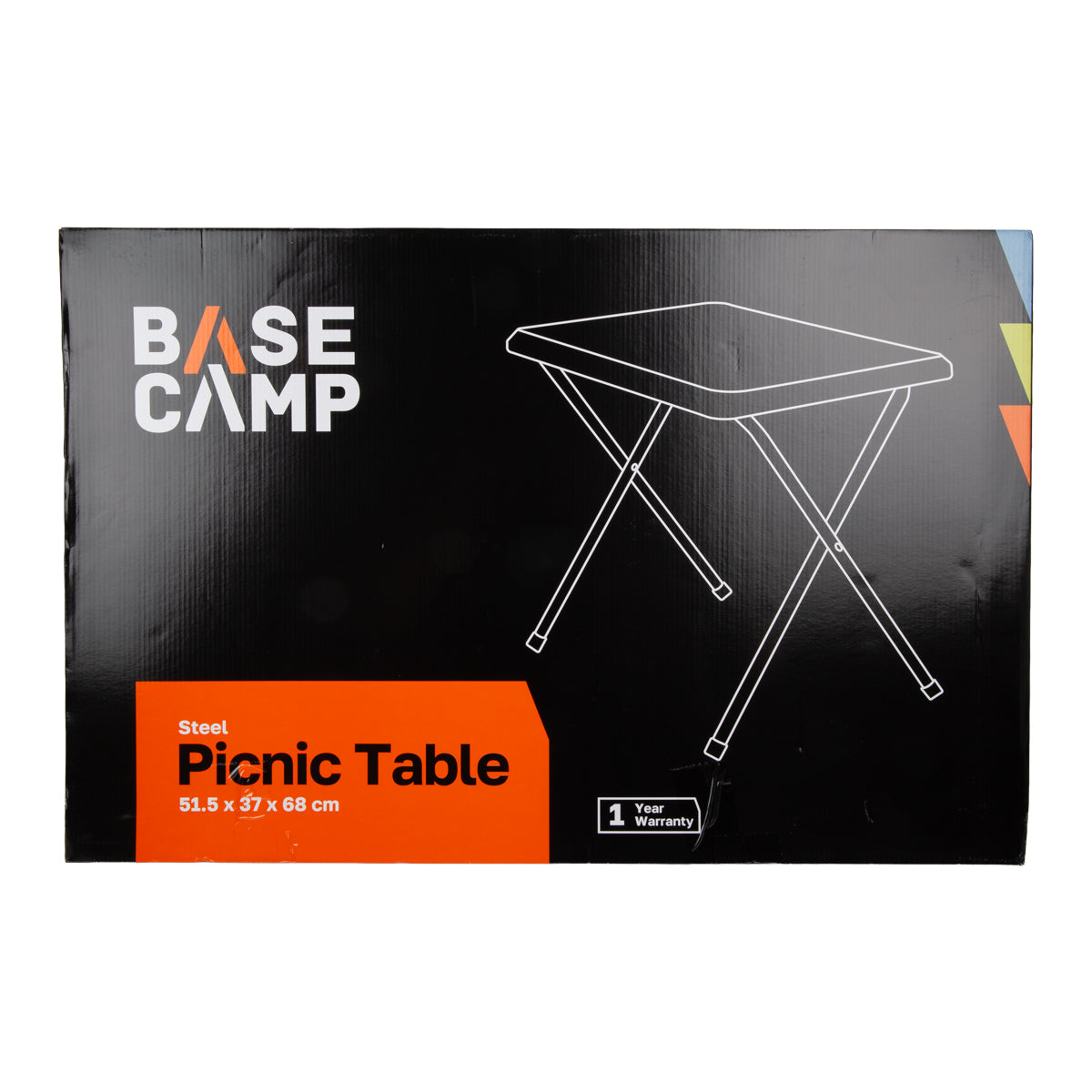 Basecamp Picnic Table Steel Size 51.5 X37 X68 Cm