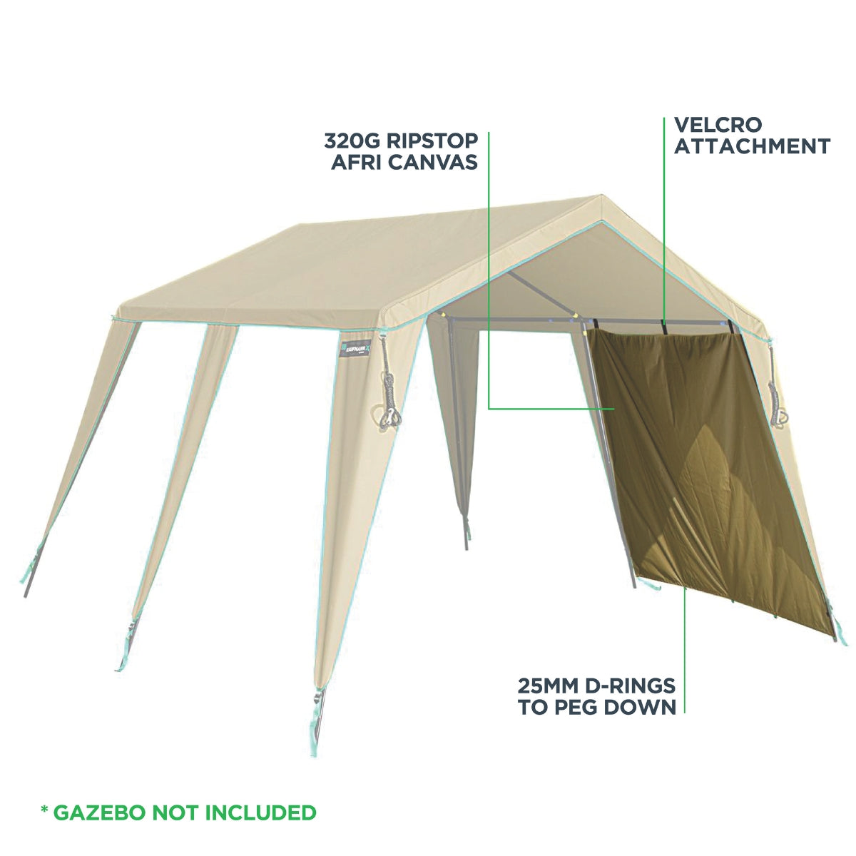 Kaufmann X Afri Canvas Gazebo Large Side Wall