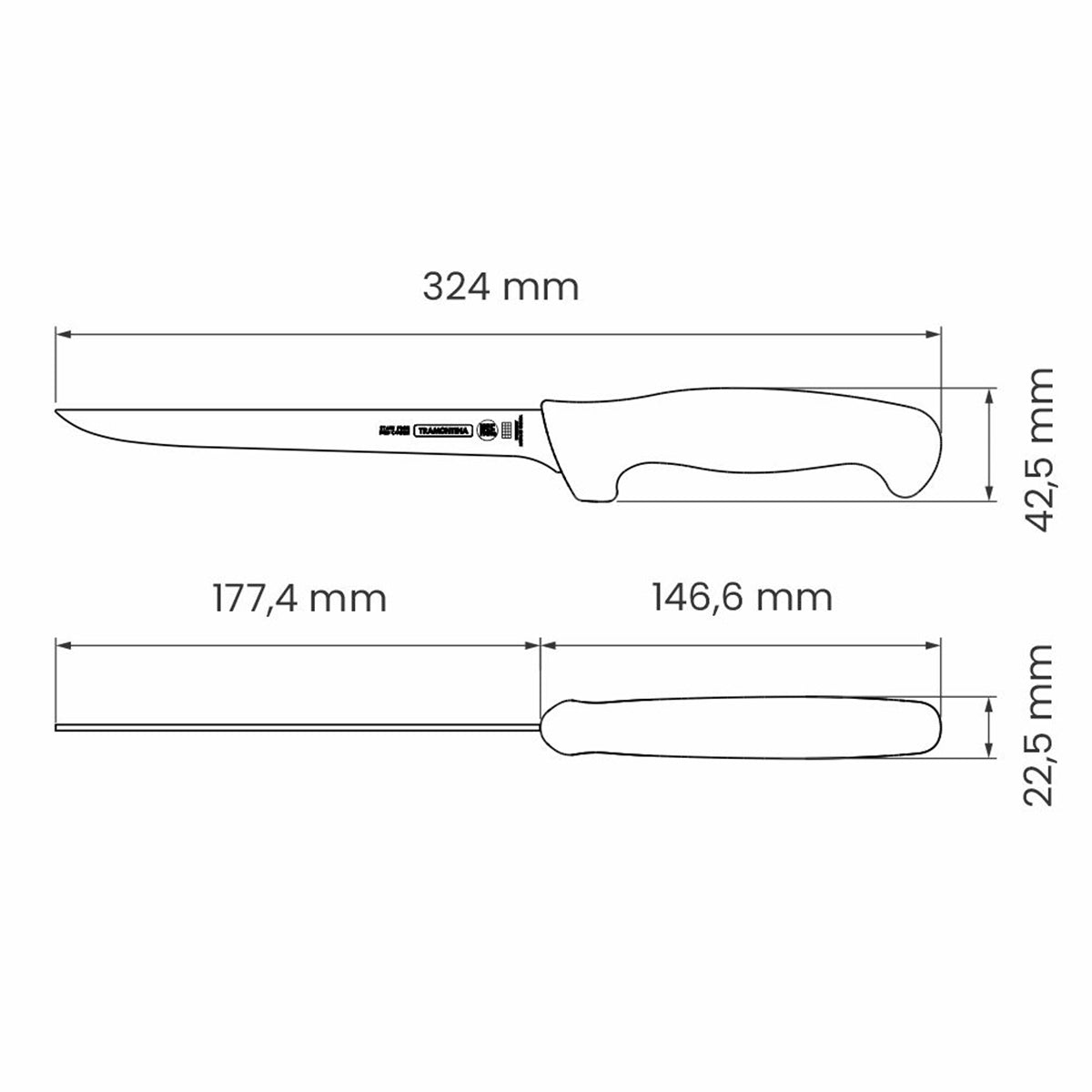Tramontina Professional Boning Knife 18 Cm White