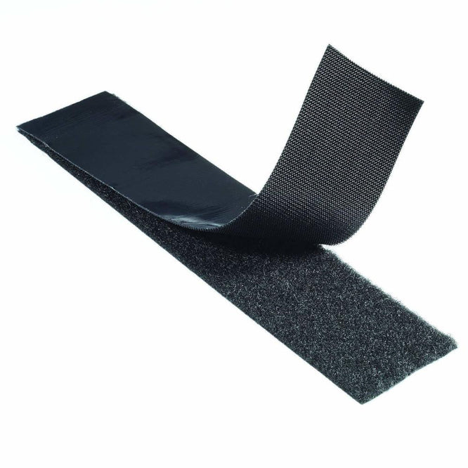 Adhesive Velcro Tape Black 20mmx1m Hook & Loop (1 L+1 H) Velcro Lh Ad Bk 20 Mm