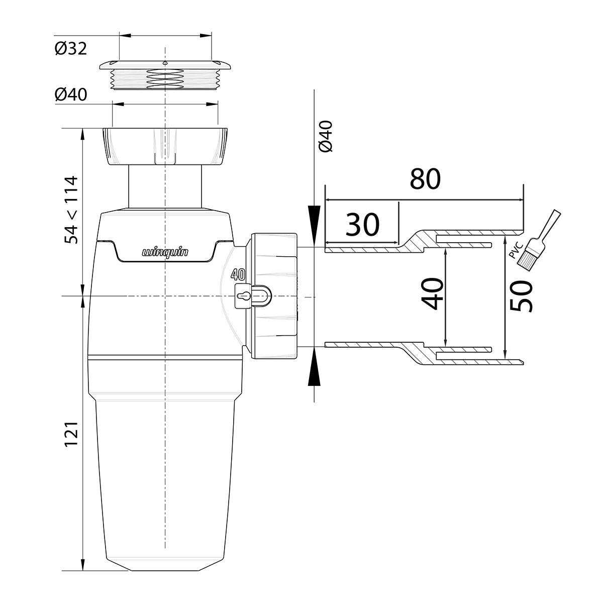 Wirquin Bottle Trap Neo 80 Mm (Box) - Livestainable.co.za