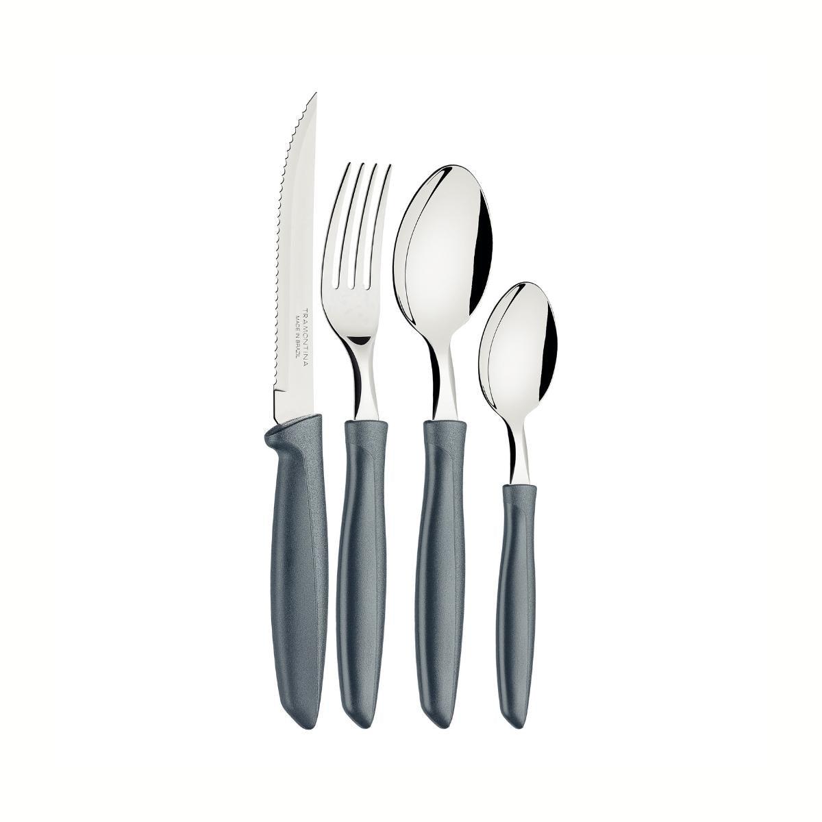 Tramontina Cutlery Set Plenus Grey 16 Pc Bp - Livestainable.co.za