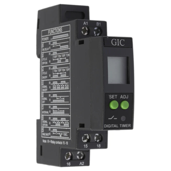 Digital Timer Relay Spdt Multi Function Din Mount Voddts