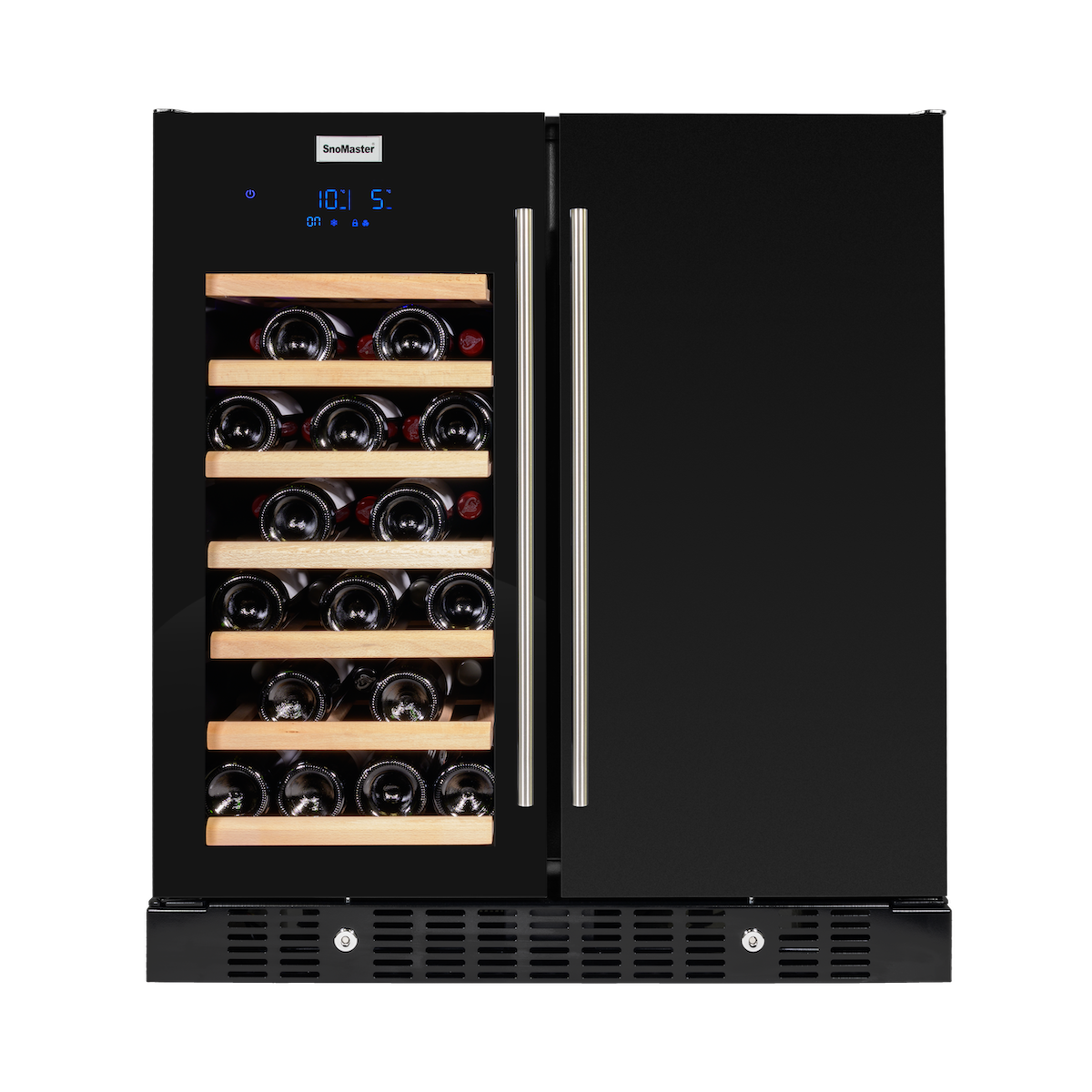 SnoMaster - 34 Bottle + 95L Pro Series Double Door Wine/Beverage Cooler - Black (VT-19DPRO(BLACK))