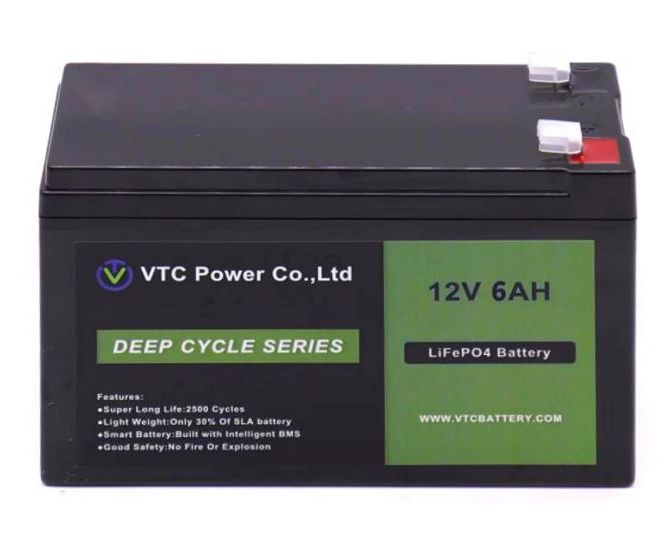 Li Fe Po4 Battery 12 V 6 Ah 151x65x94mm 6mm Vtpb 63744 / Vtc 12.8 V6 Ah