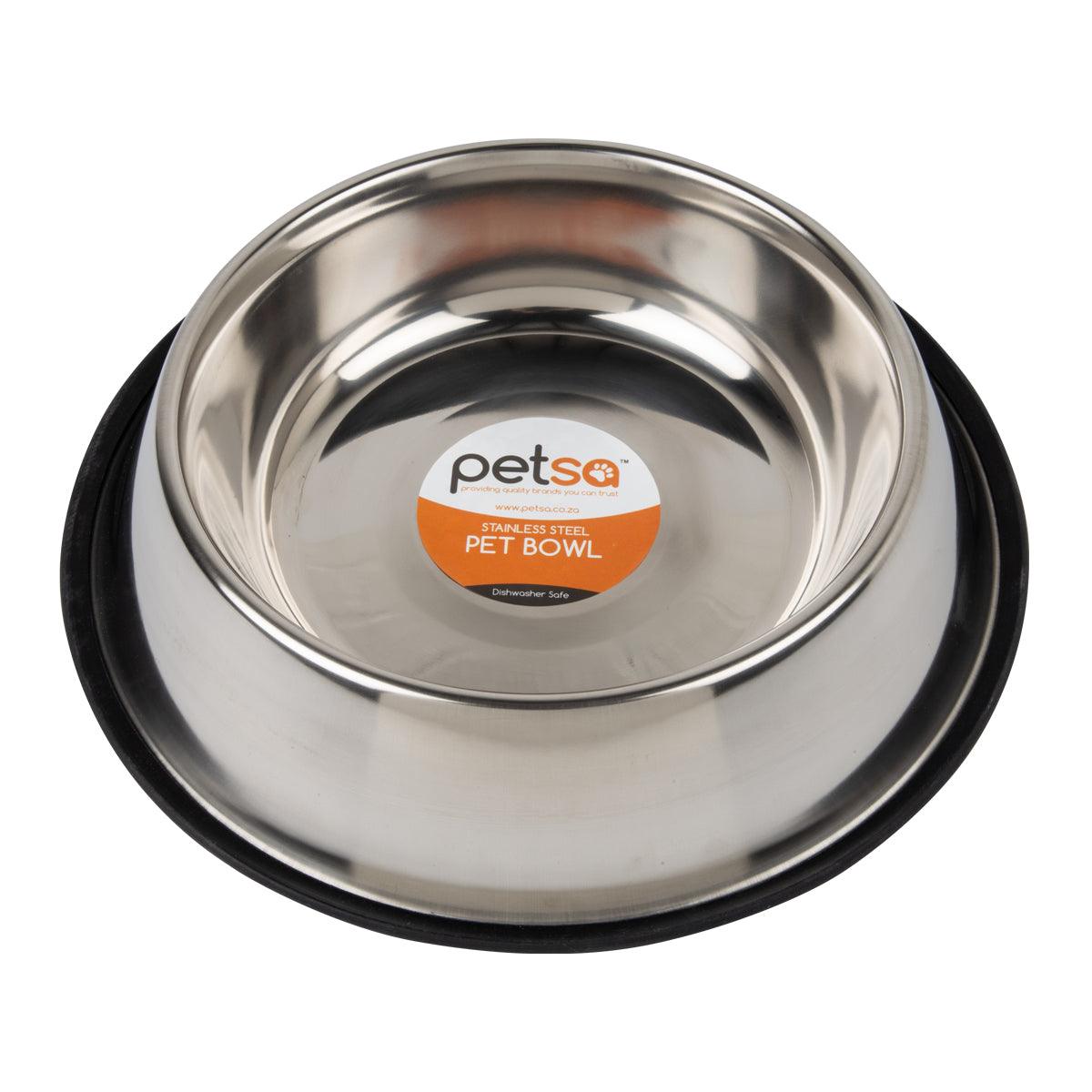 Dog Bowl S/Steel Non Tip Anti Skid 34 Cm / 1980 Ml - Livestainable.co.za