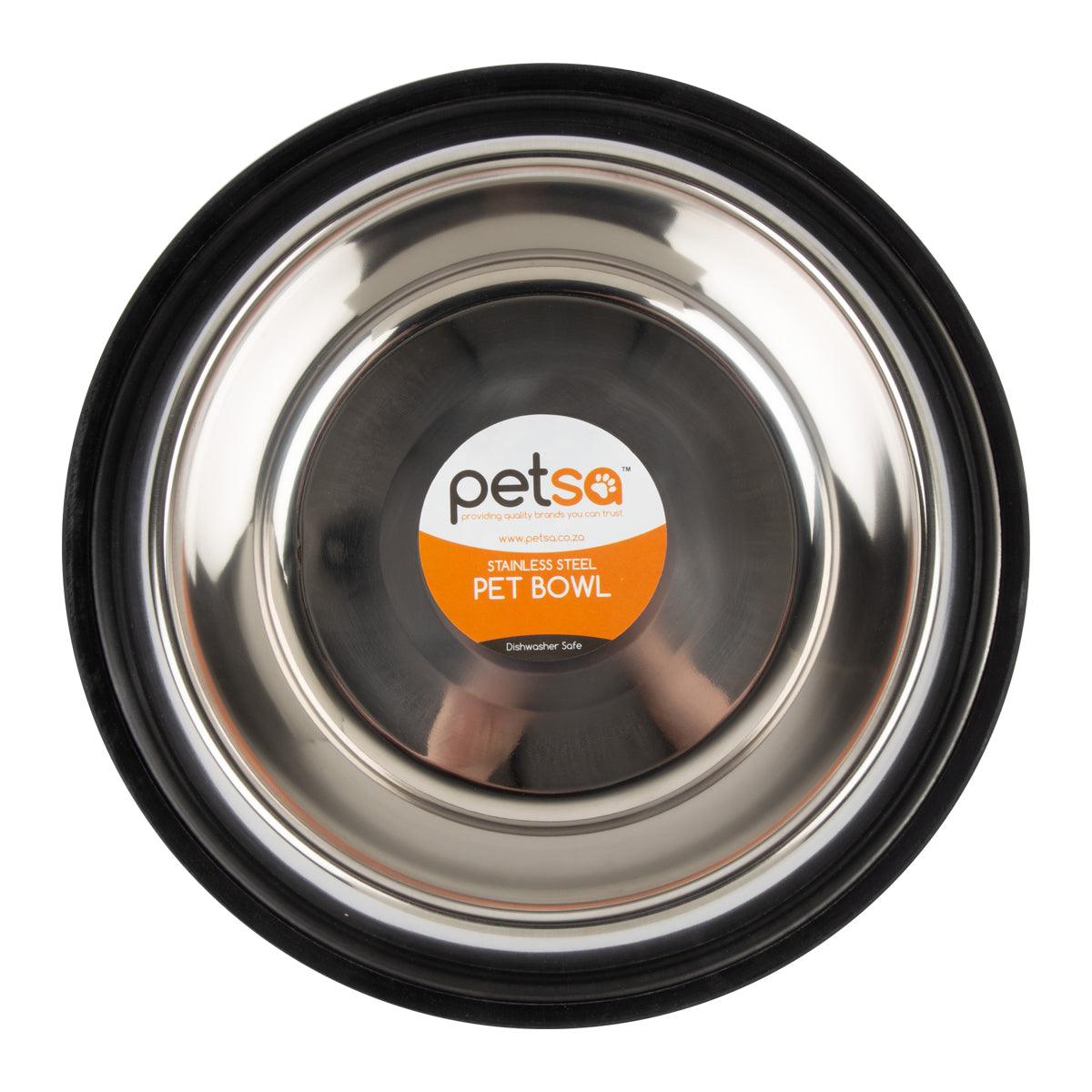 Dog Bowl S/Steel Non Tip Anti Skid 34 Cm / 1980 Ml - Livestainable.co.za