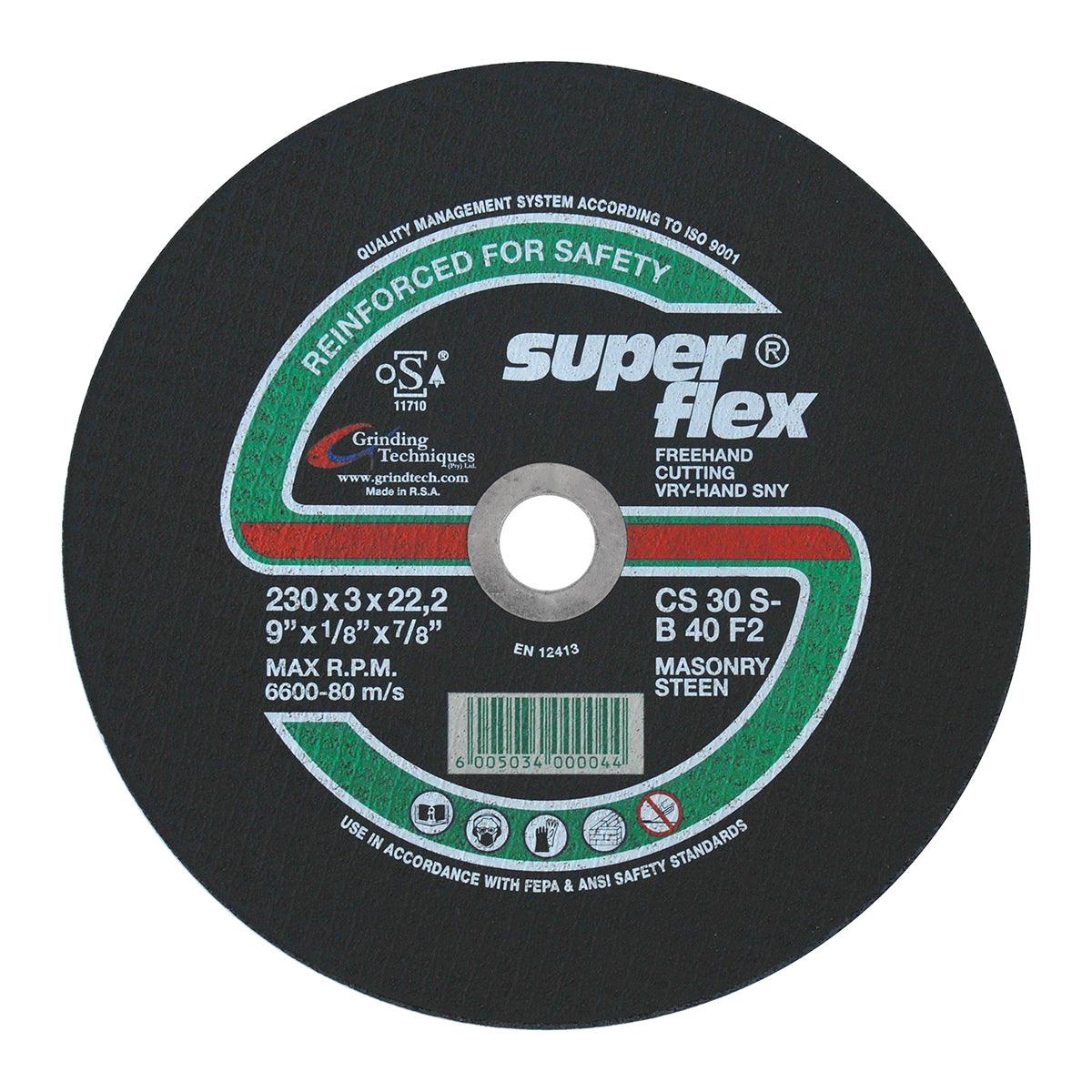 Superflex Cutting Disc Flat Masonry 230 X3 Mm - Livestainable.co.za