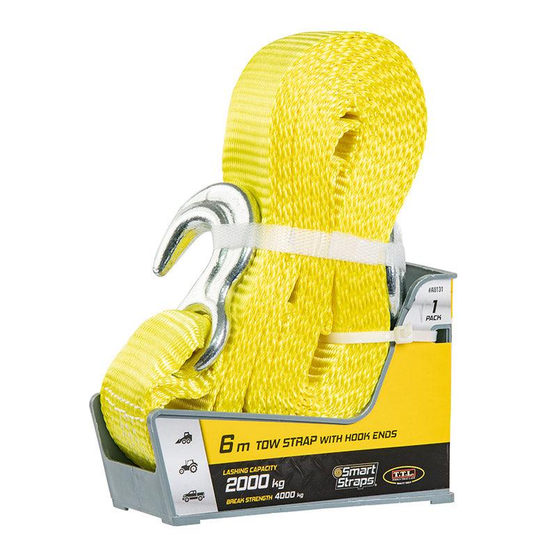 Tow Straps + Hooks Yel 6 M - Livestainable.co.za