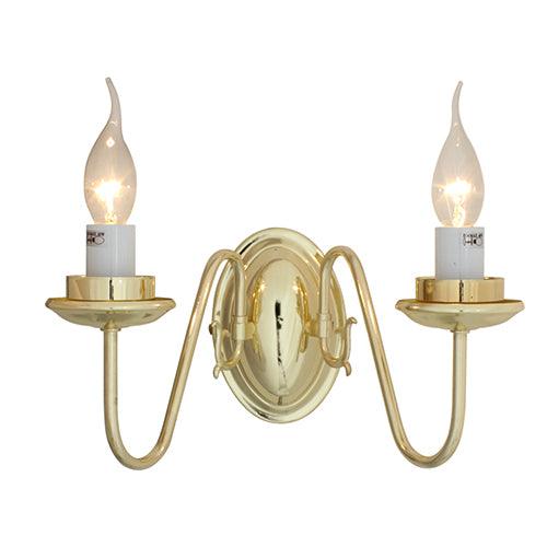 Flemmish 2 Lt Wall Light Polished Brass - Livestainable.co.za