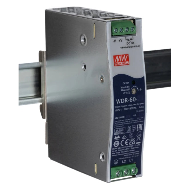 Power Supply D/R In=230 Vac Out=12 Vdc @ 5 A Wdr 60 12