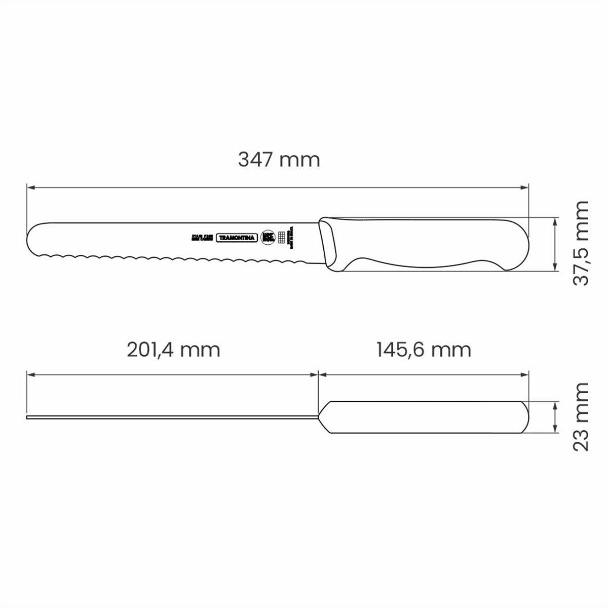 Tramontina Serrated Ham/Bread Slicer Knife White - Livestainable.co.za