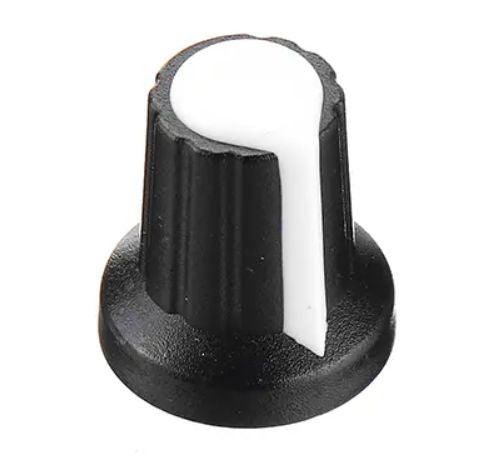 Knob Black Splined With White Marker 6mm 15x17 Wh 148 2 White - Livestainable.co.za