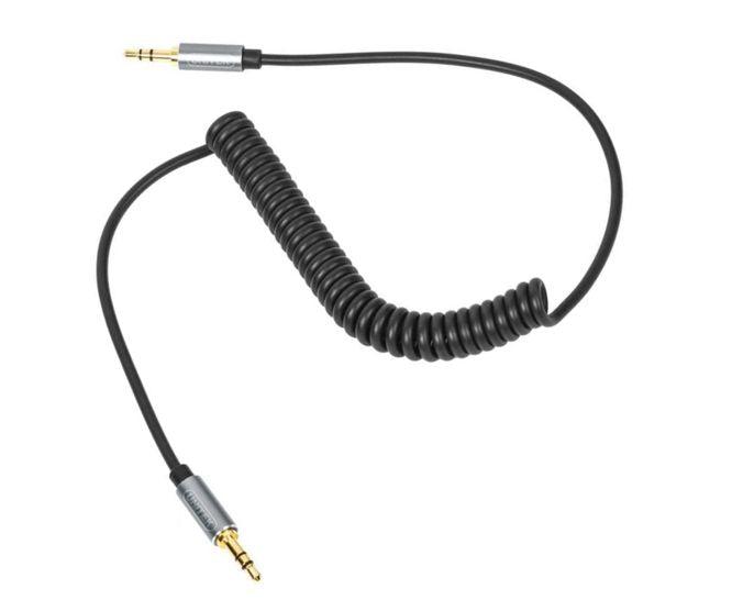 Audio Lead 3.5mm Stereo Plug Plug Coiled 1.4 M Black Y C922 Abk - Livestainable.co.za