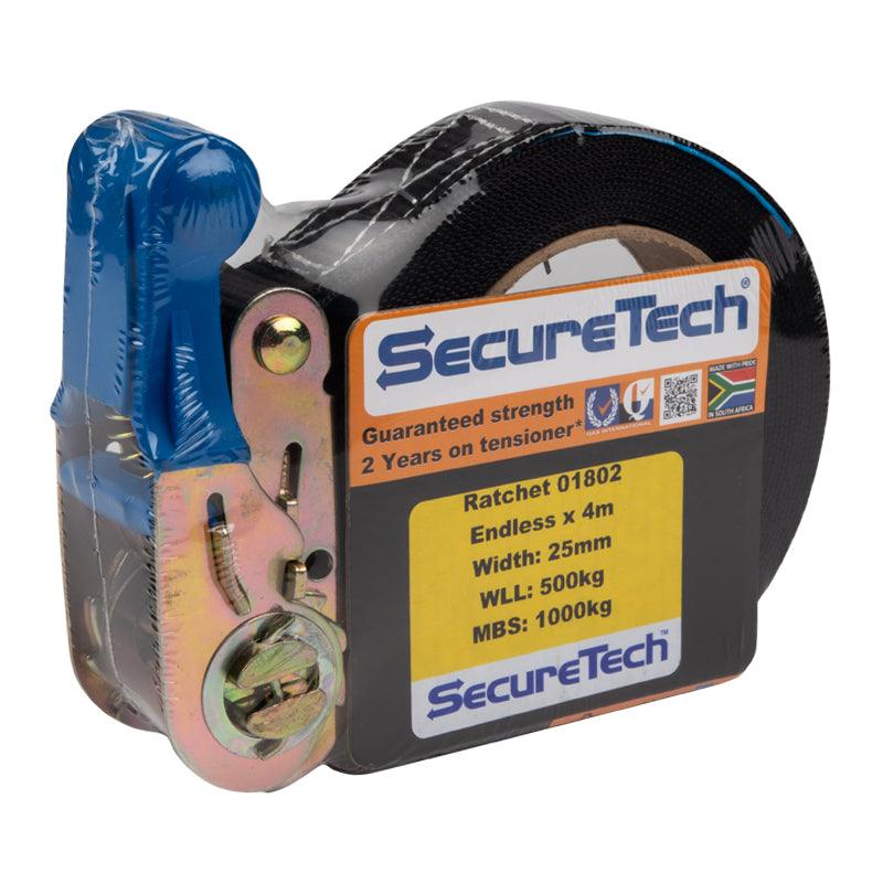 Securetech Tie Down Ratchet Spanset 25 Mm 1 Ton 4 Mx2 - Livestainable.co.za