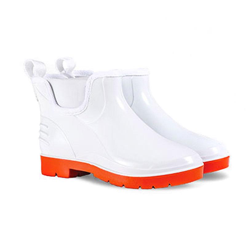 Wayne Ladies Slip On Gumboots Size 6 White And Red - Livestainable.co.za