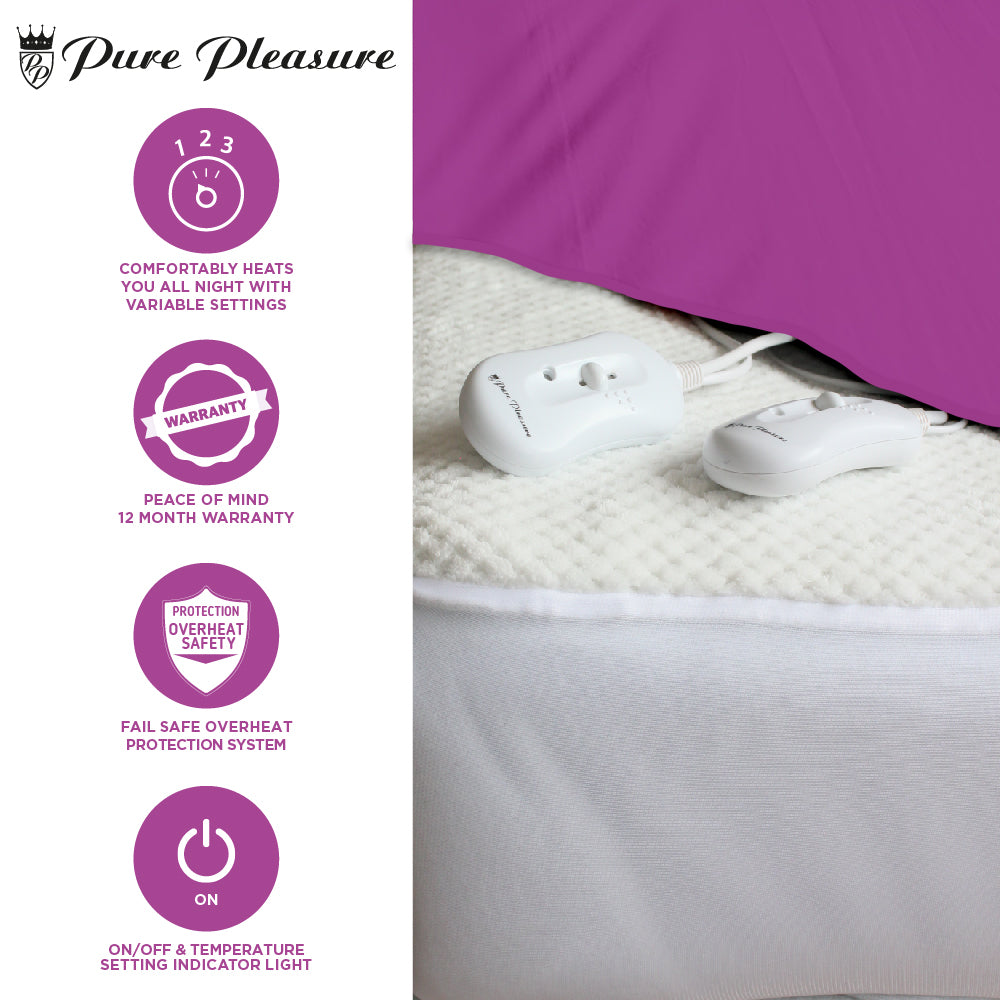 Coral Fleece Fitted Electric Blanket In Tog Bag