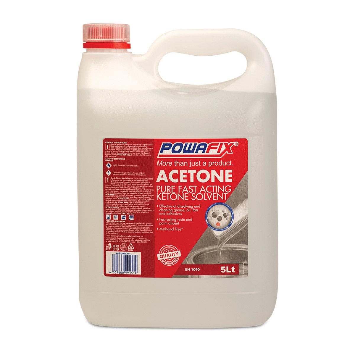 Powafix Acetone 5 L - Livestainable.co.za