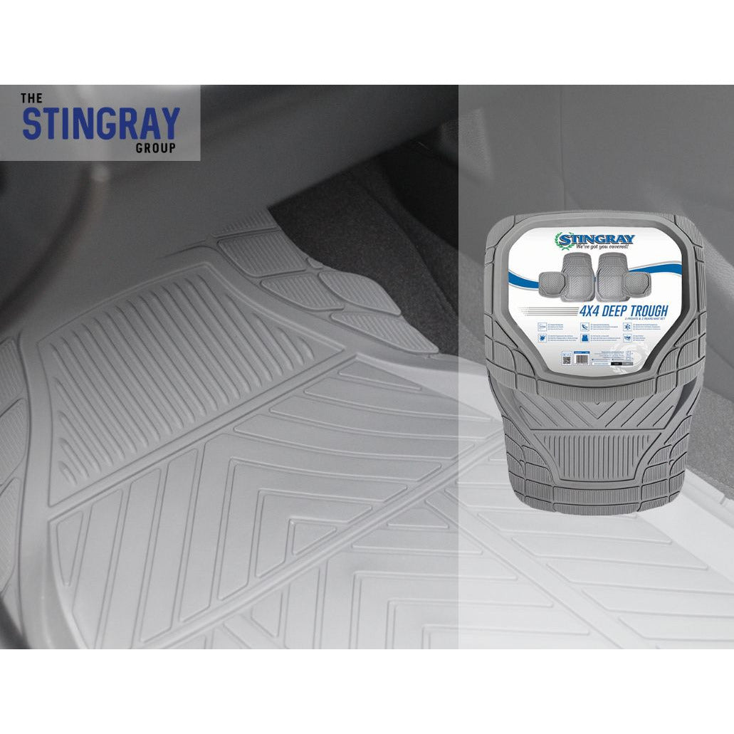 Car Mat 4 Pc Set Deep Trough