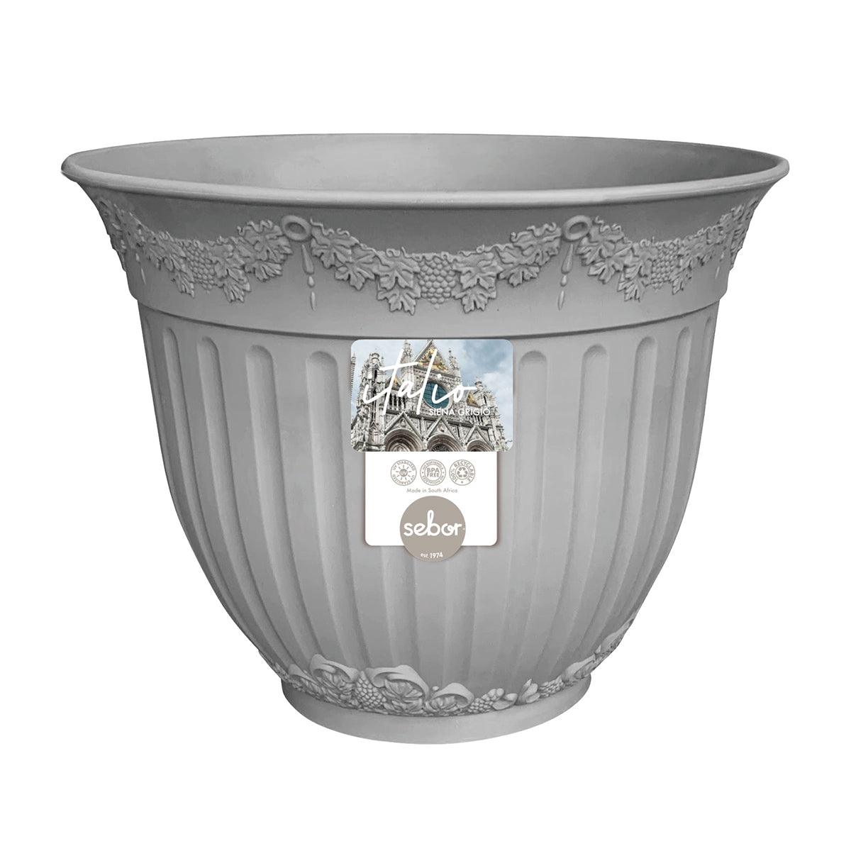 Sebor Italio Sienna Pot 35 Cm Grigio - Livestainable.co.za