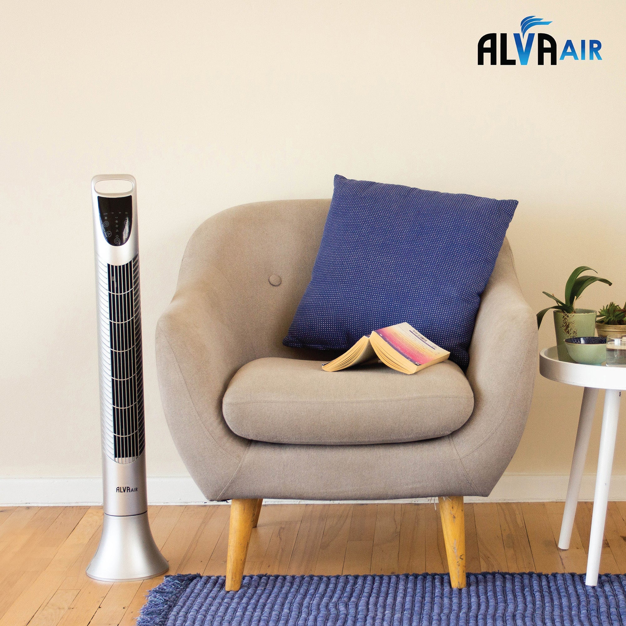 92cm Plastic Tower Fan (Silver) With Remote