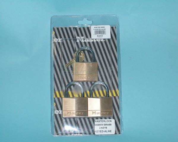 Mackie Master Pad Lock Brass 3 Pk 50 Mm Keyd Alike - Livestainable.co.za